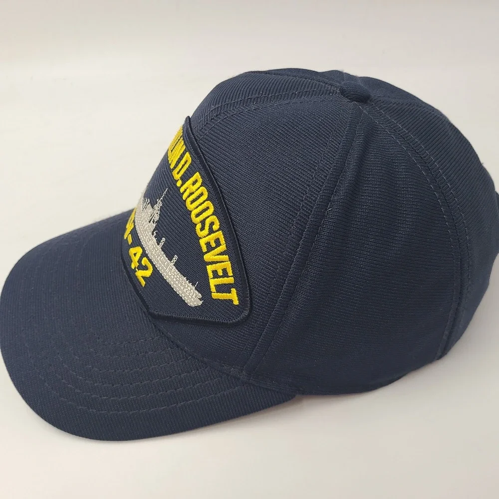 Vintage USS Franklin D Roosevelt Hat Snapback (Fits Small) Blue CV-42 US Navy